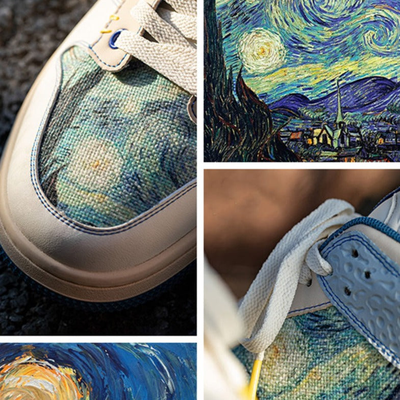 Sneaker ispirate alla notte stellata di Van Gogh