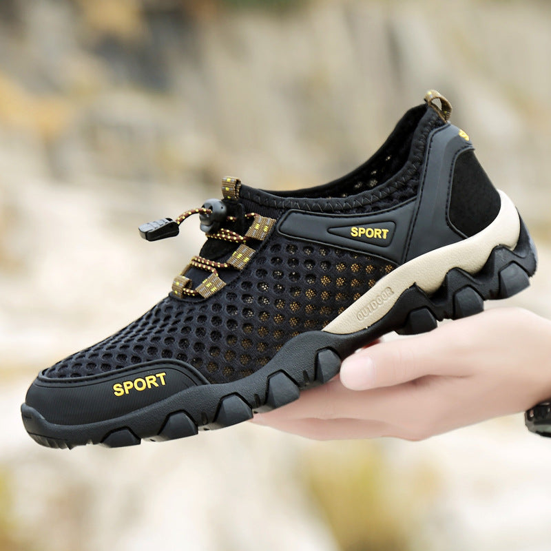 Orthopedic hiking shoes with quick-dry feature