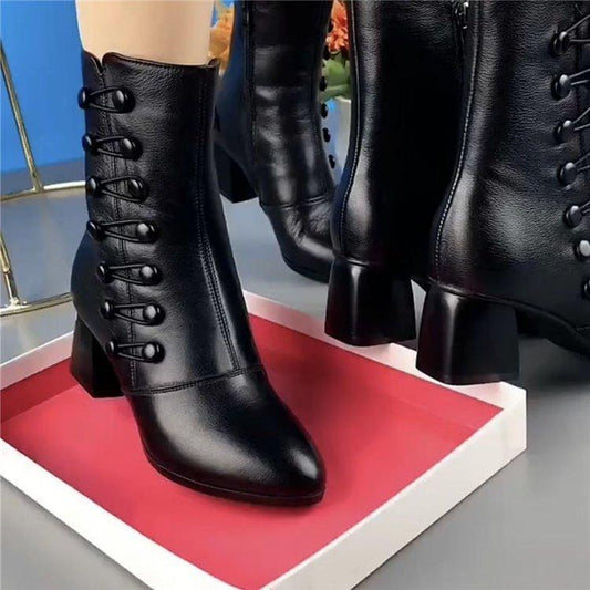 Bottines en cuir ultra-confortables avec fermeture éclair latérale