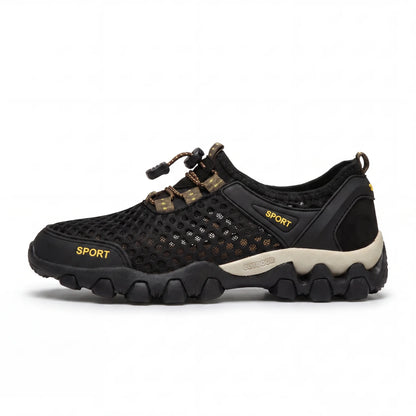 Orthopedic hiking shoes with quick-dry feature